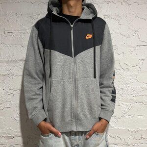 Nike Just Do Athletic Sportswear It Grey Zip Up Hooded Sweatshirt Hoodie